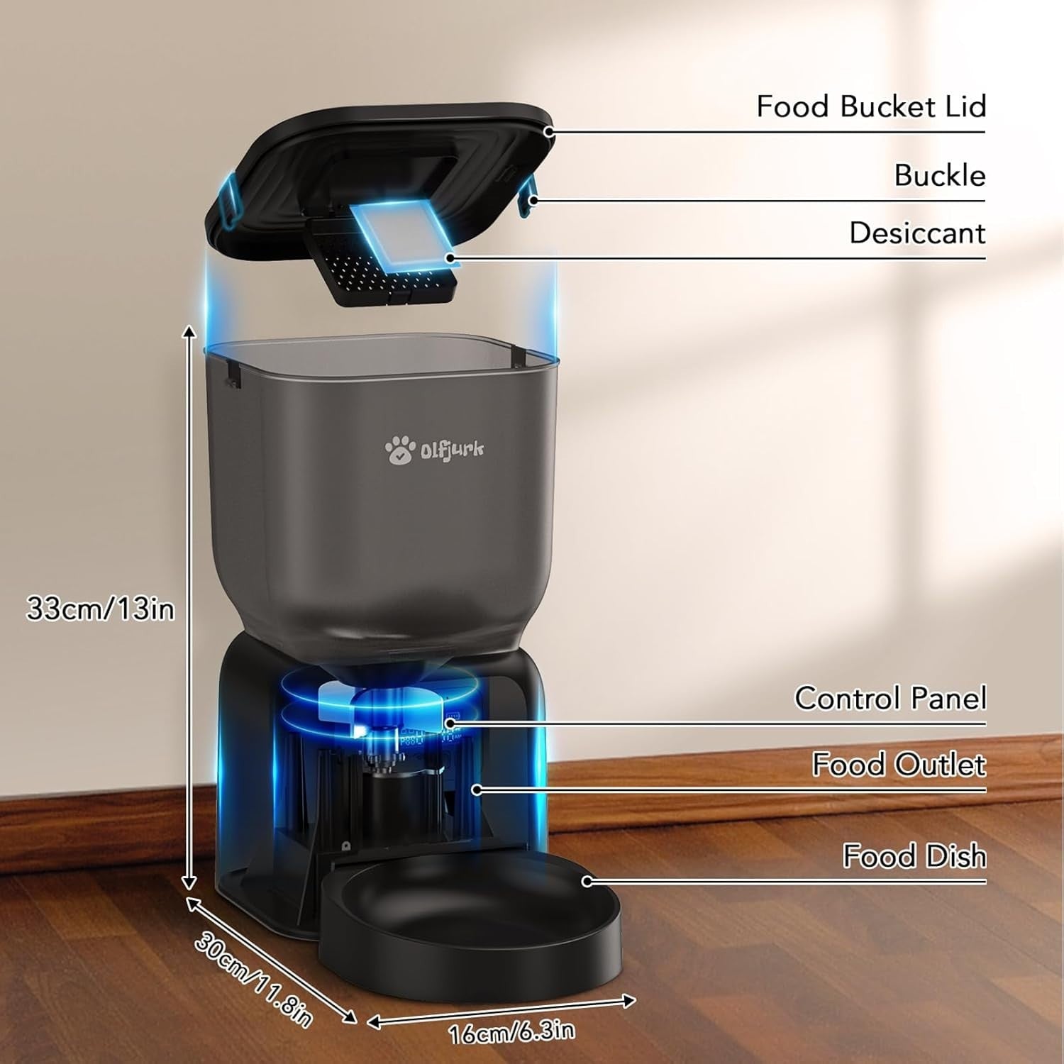 Automatic Pet Feeder 4L Timed Food Dispenser Portion Control Dry Food