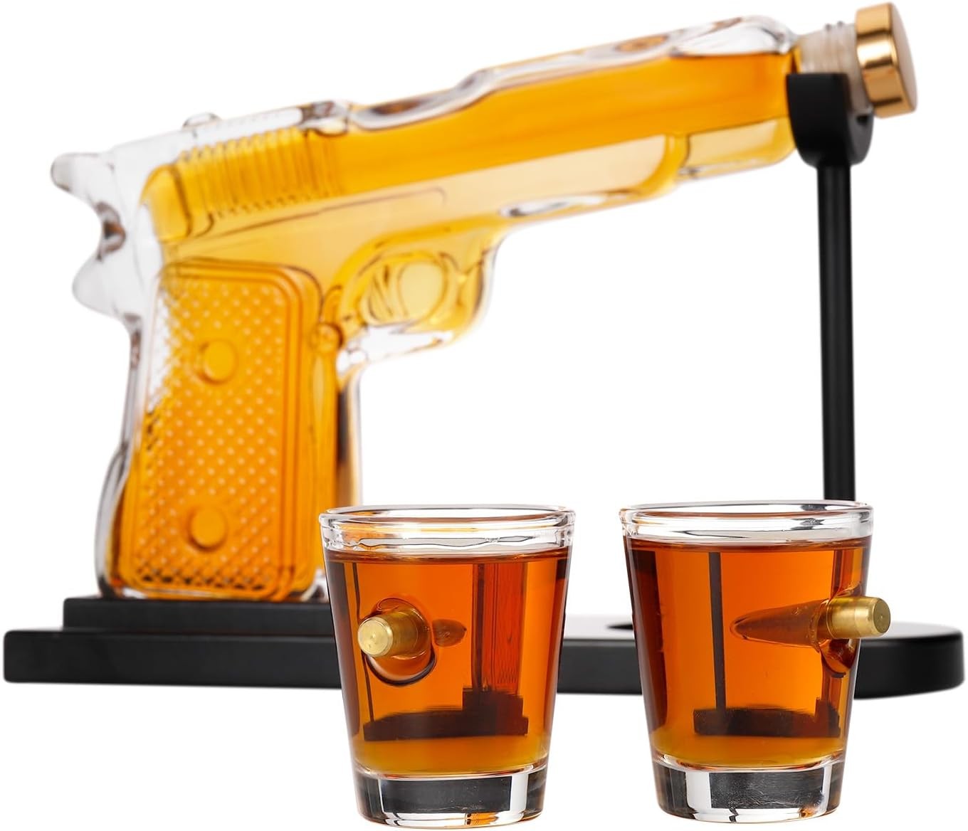 Gun-Shaped Whiskey Decanter Set with 2 Glasses & Opener | 250ml Gift Set