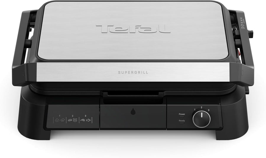 3-in-1 XL Grill 2200W Panini BBQ Oven 800cm² Stainless Steel