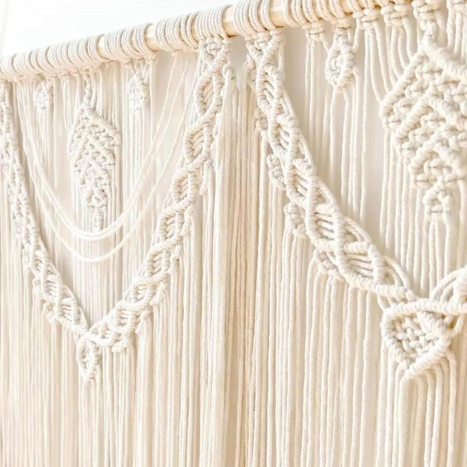 Large Macrame Wall Hanging Boho Leaf Woven Tapestry 110x80cm