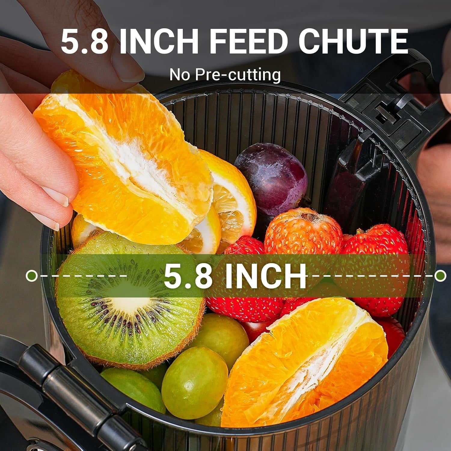 Cold Press Juicer Wide Feed Chute Slow Masticating 2 Speed High Yield