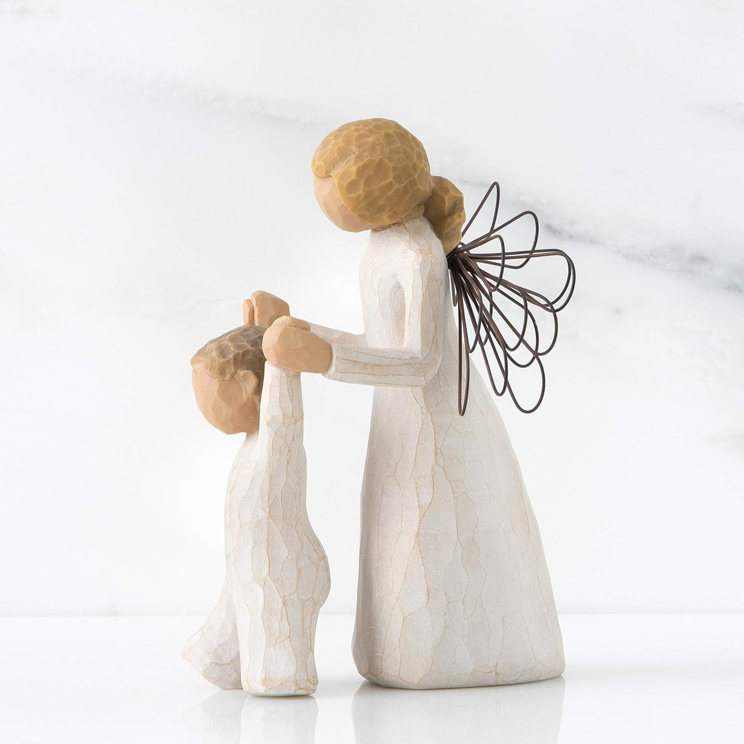 Guardian Angel Figurine 12.5cm Holding Child ✨ Comforting Resin Sculpture Gift