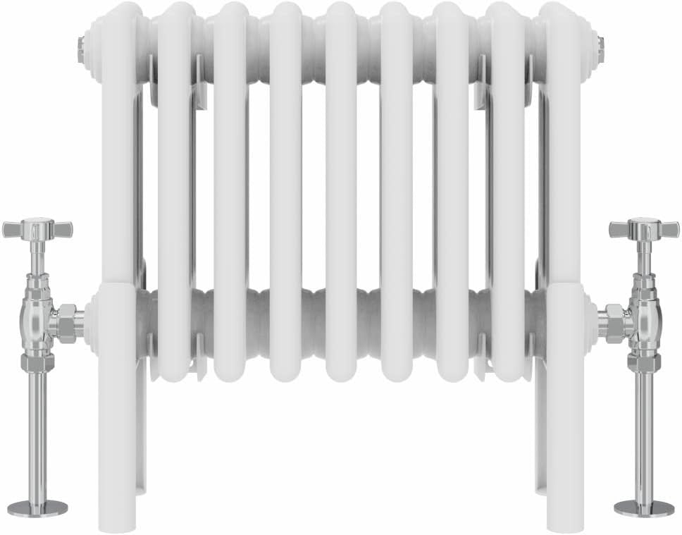 4 Column Horizontal Radiator 300x425mm White Cast Iron Style