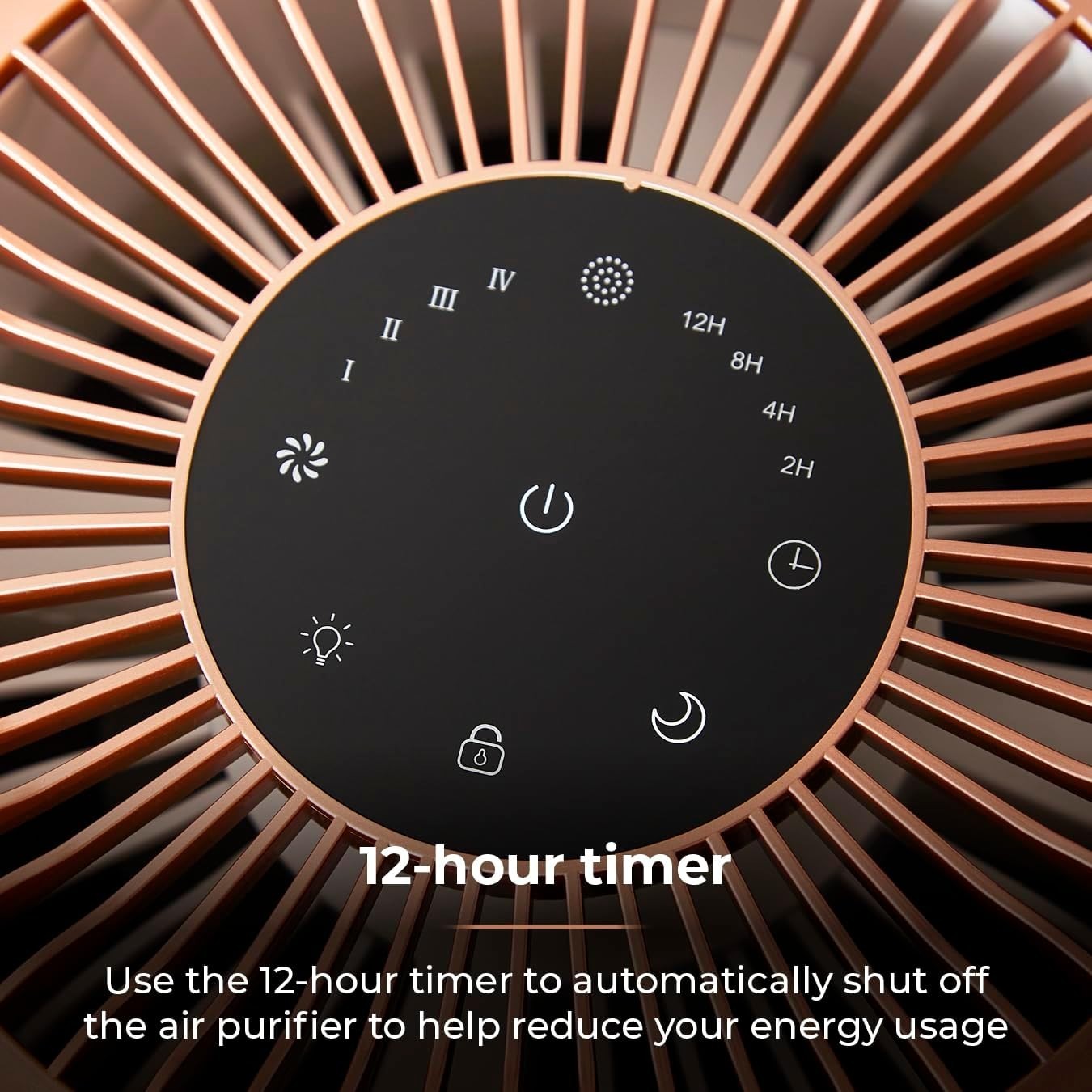 Desktop HEPA 13 Air Purifier Quiet Sleep Mode Timer Mood Light 14m²