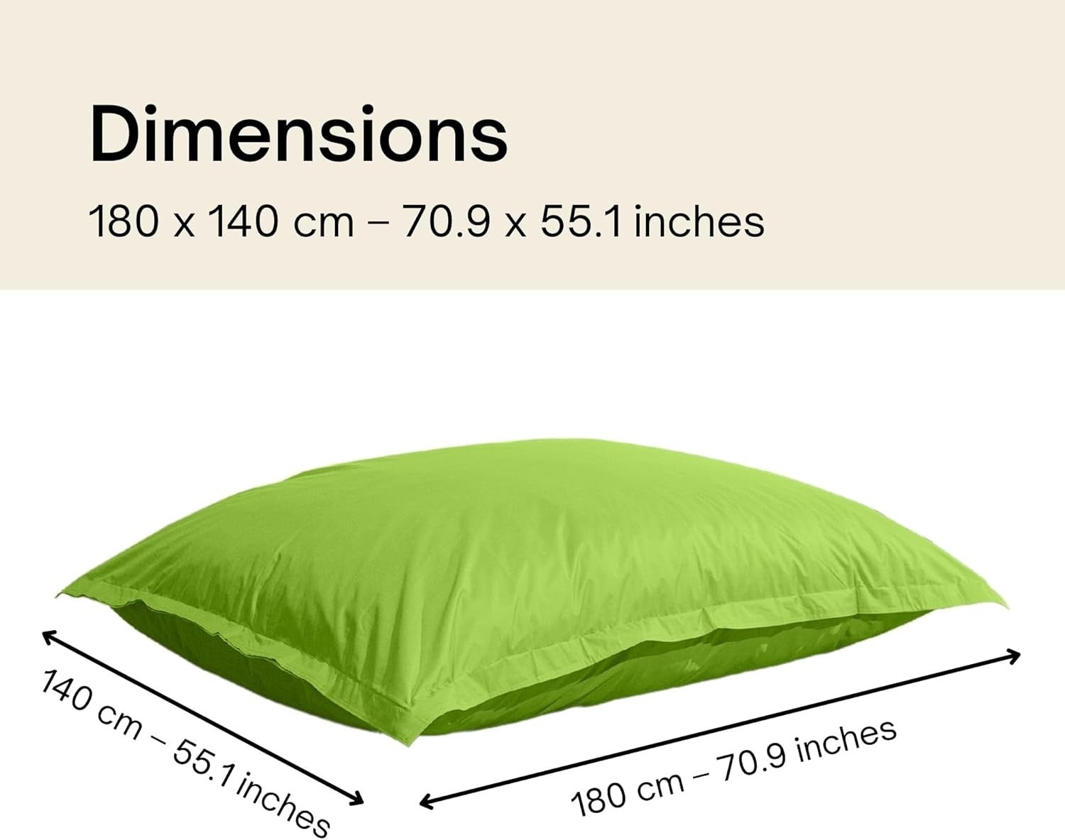 Green Outdoor Waterproof Bean Bag Chair for Adults & Kids – Removable Cover