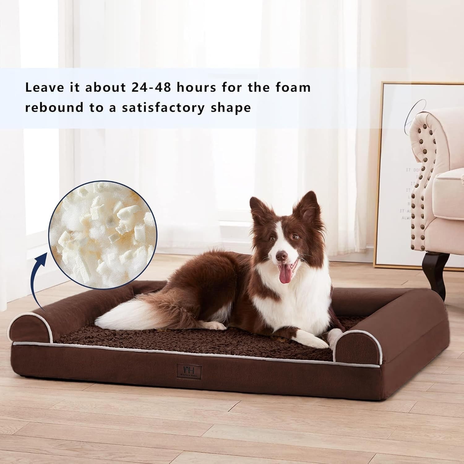 Large Orthopedic Dog Bed 91x68cm Waterproof Brown