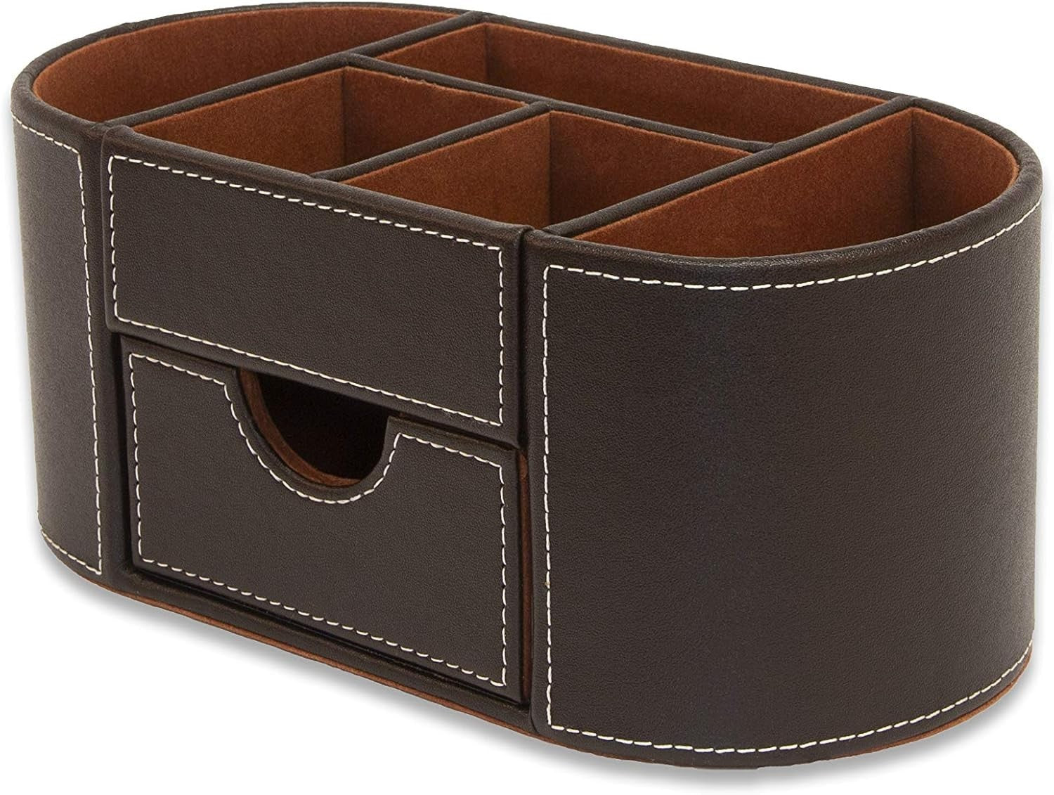 Faux Leather Desk Organiser 6 Compartments Drawer Office Tidy 18-Pack