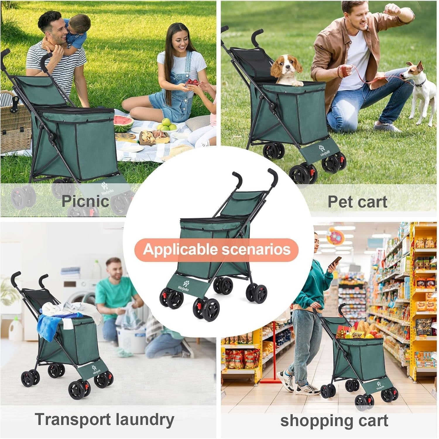Heavy Duty Folding Wagon Cart Outdoor Garden Trolley Large Capacity All Terrain