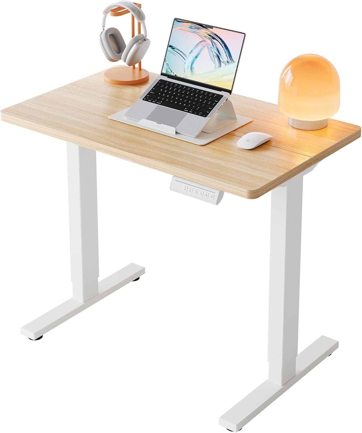Electric Standing Desk Height Adjustable Sit Home Office Table 80x48cm