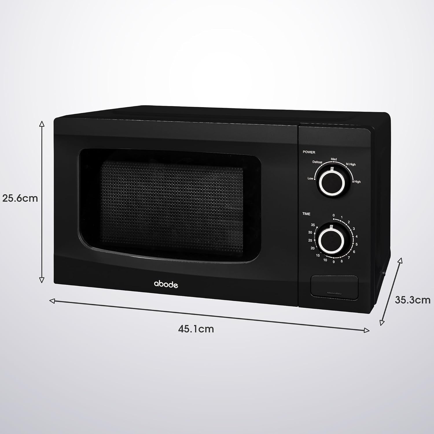 20L Microwave 700W Manual 5 Power Levels Defrost Black