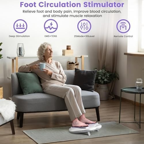 Cordless EMS & TENS Foot Massager for Pain Relief & Circulation Boost