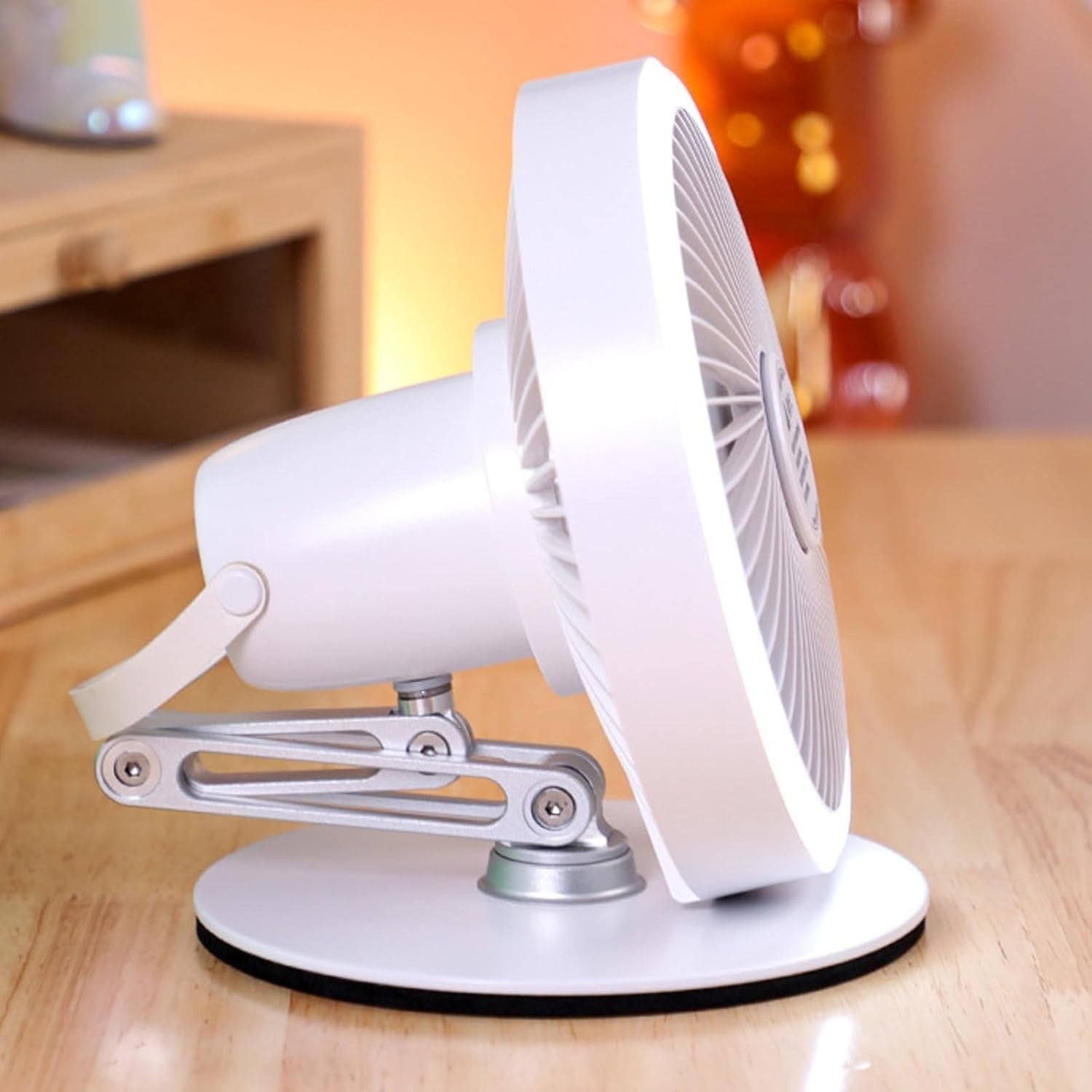 Rechargeable USB Table Fan – 3-Speed Foldable Quiet Cooling w/ LED Light