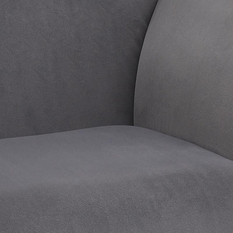 Grey Velvet Nursery Rocking Chair Ergonomic Padded Glider for Baby