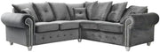 Grey Velvet Corner Sofa 5 Seater – Chesterfield Style Plush L-Shaped Sectional
