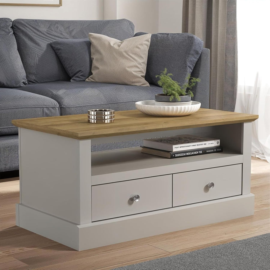 Lift Top Coffee Table with Storage Drawers – Modern Space Saver for Living Room