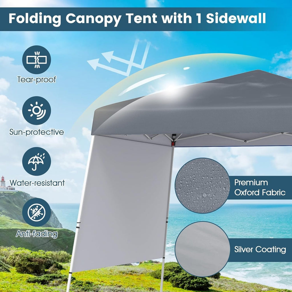 3x3M Gray Pop-Up Canopy Tent UPF50+ Sunshade Outdoor Party Gazebo