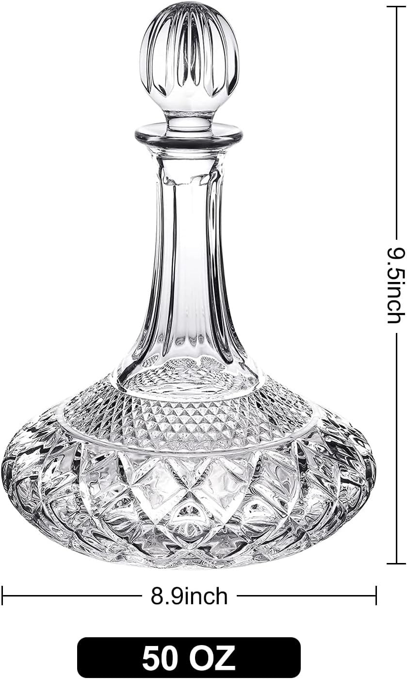 Crystal Wine Decanter 1.5L with Stopper & Luxury Gift Box – Elegant Carafe