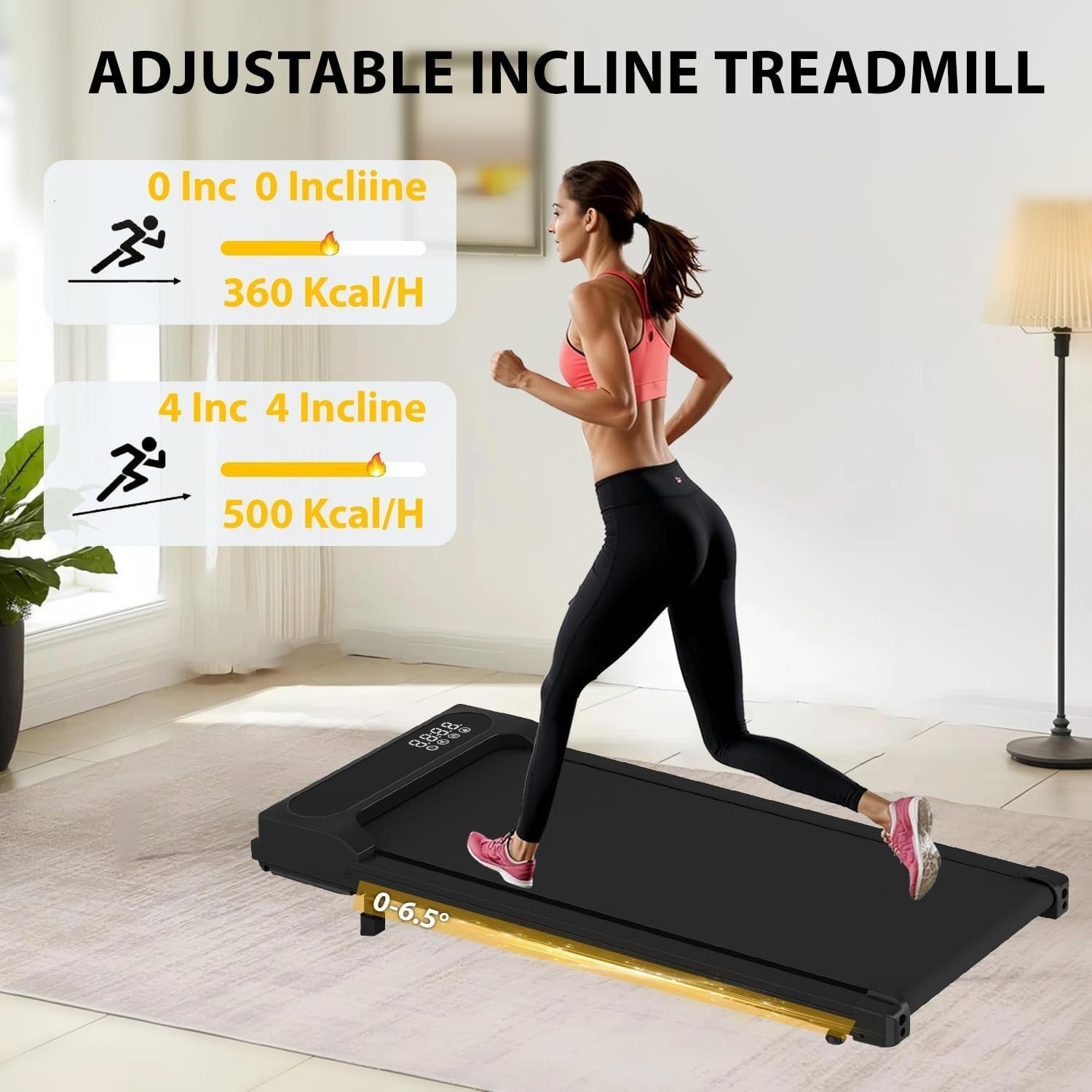Compact Foldable Walking Treadmill 5% Incline Home Gym LED Display Remote