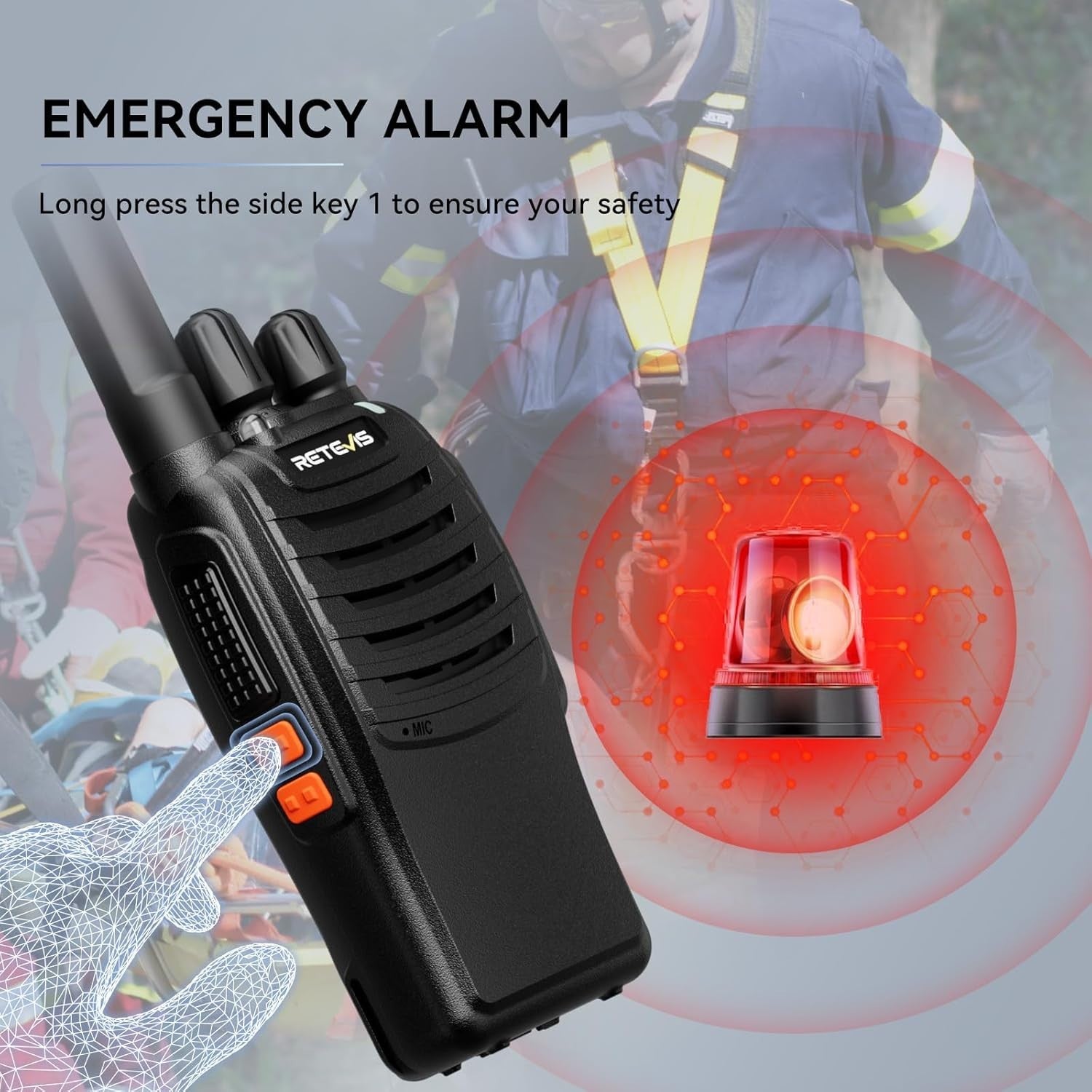 PMR446 Walkie Talkies 4 Pack USB-C VOX Emergency Long Range Radio