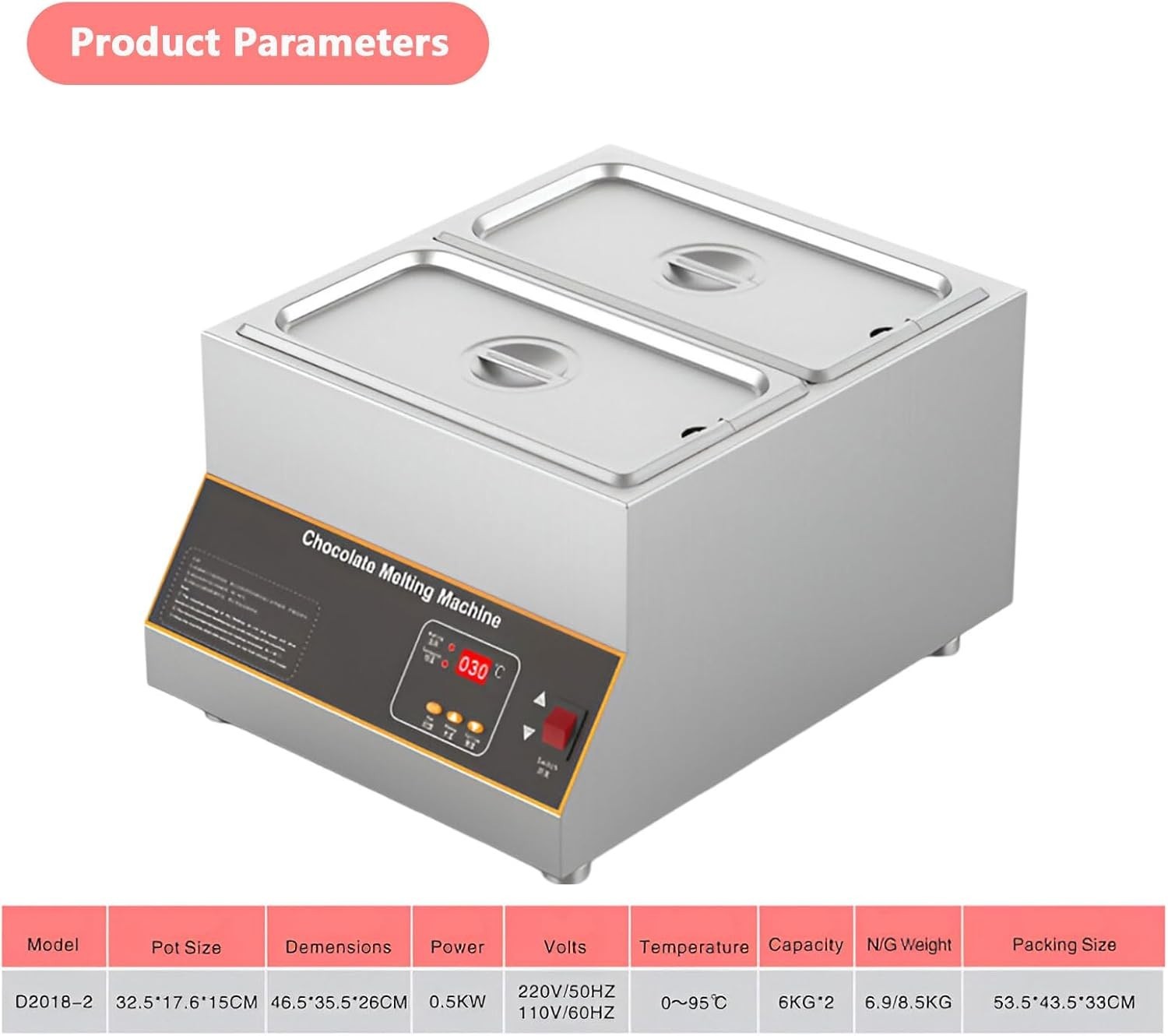 Electric Chocolate Melting Pot Stainless Steel Tempering Machine