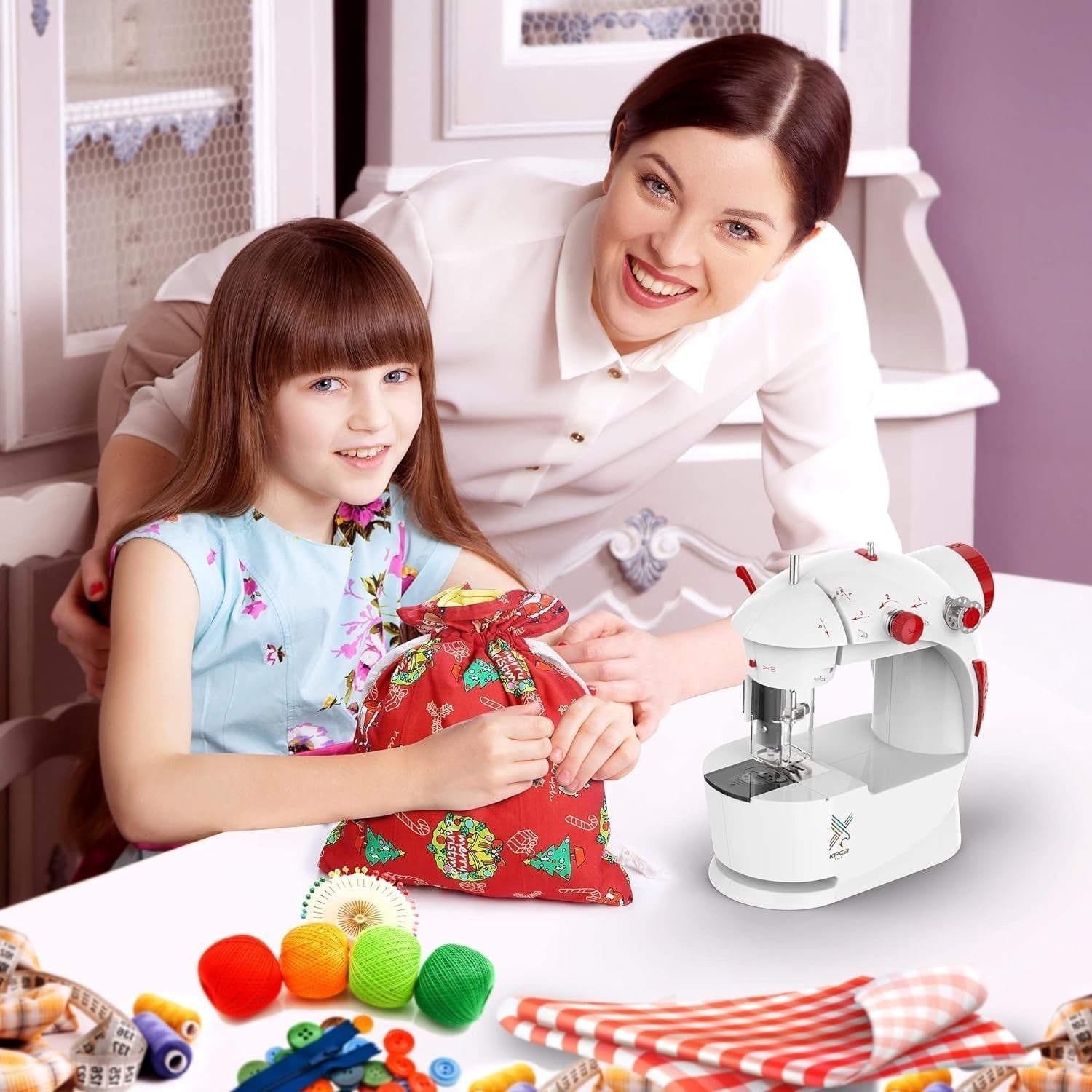 Mini Sewing Machine for Beginners Kids Portable Electric DIY Craft Kit