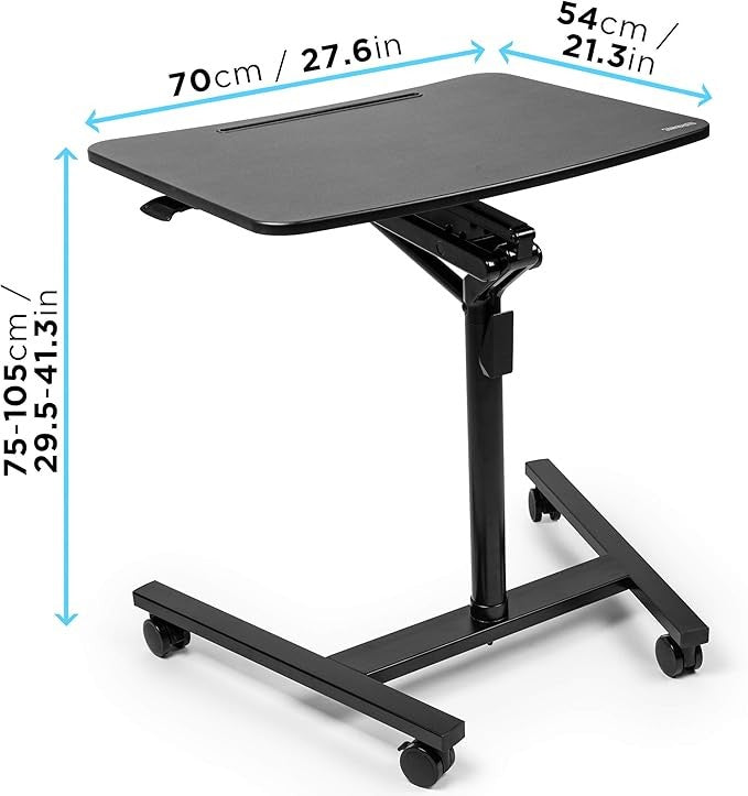 Adjustable Projector Laptop Stand on Wheels Sit Stand Mobile Workstation Desk
