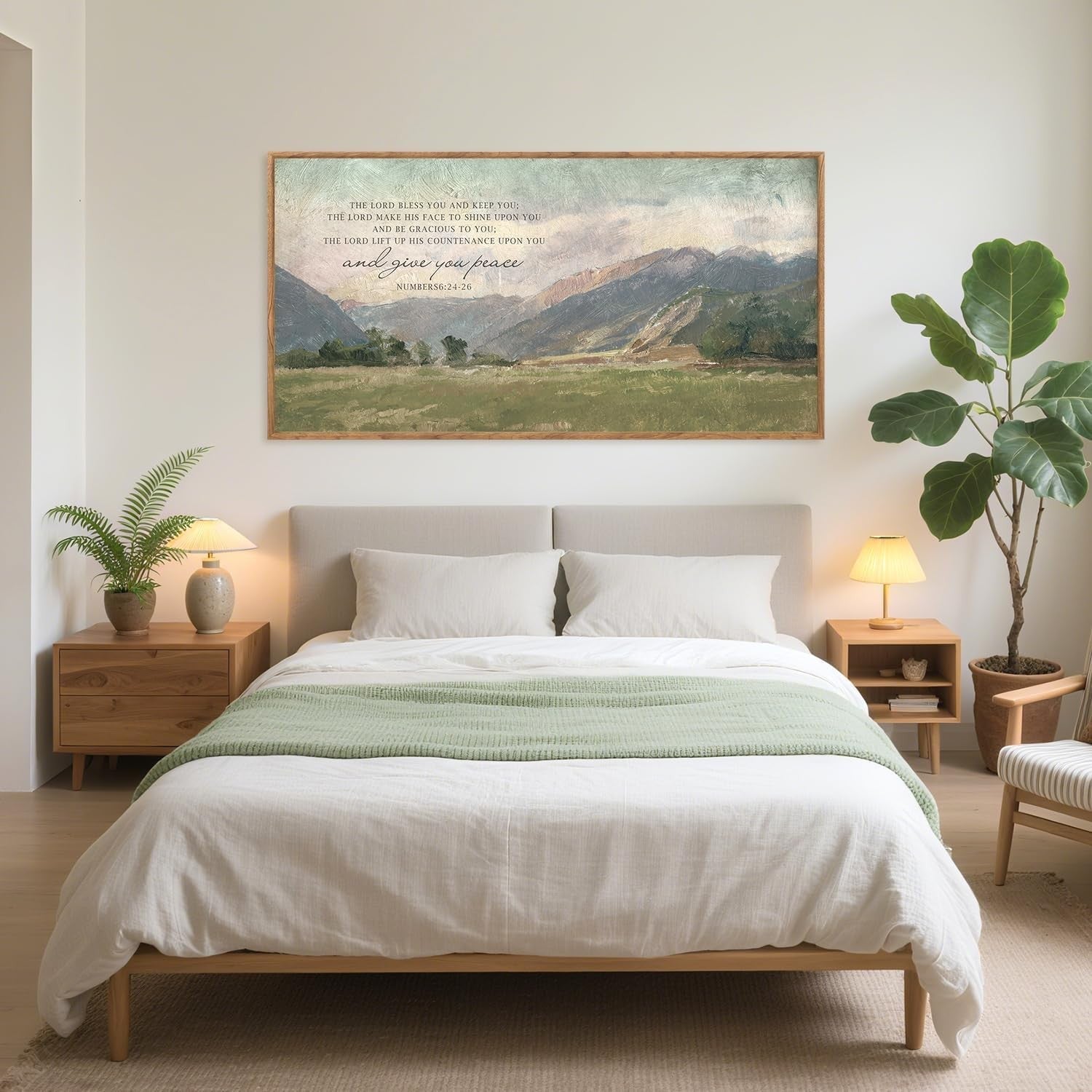 Bible Verse Canvas Wall Art Numbers 6:24 Blessing Christian Framed Print 20x40