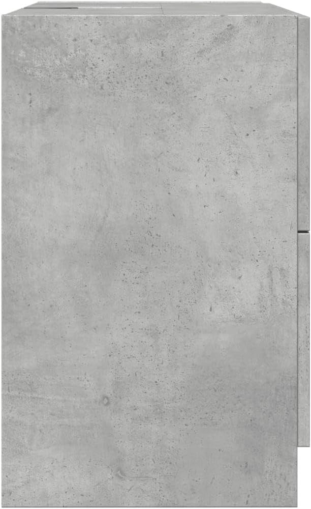 Concrete Grey Under Sink Bathroom Cabinet 59x37x59cm Modern Vanity Storage