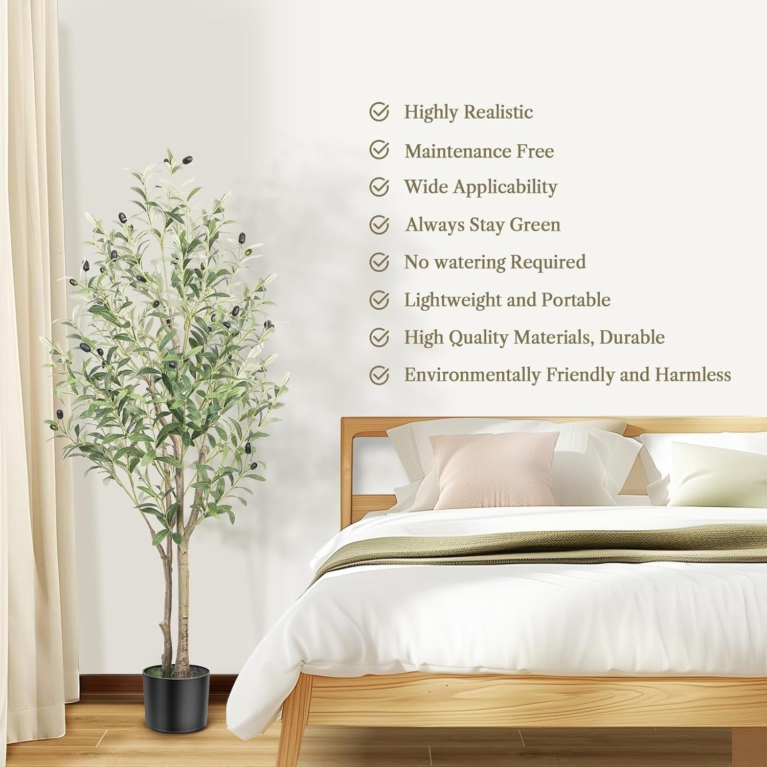 4ft Artificial Olive Tree with Pot Lifelike Leaves Indoor Outdoor Home Decor