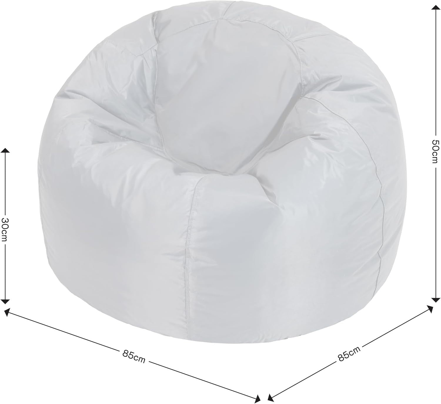 Outdoor Bean Bag Chair Grey Water-Resistant Garden Seat Lounge