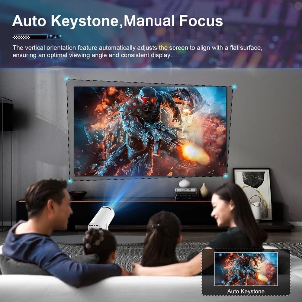 4K Mini Smart Projector 720P WiFi 6 Bluetooth Android Portable