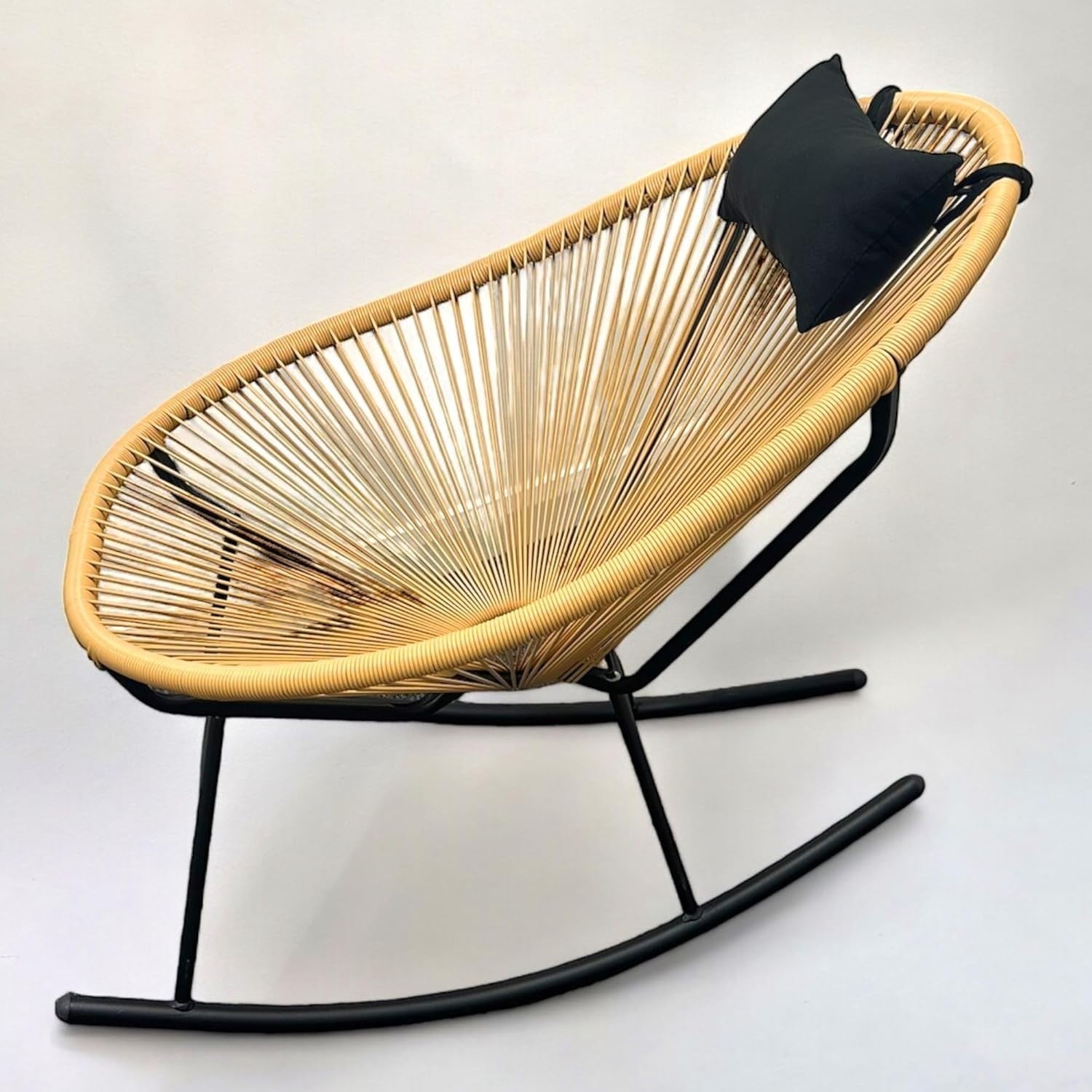 Outdoor Indoor Rocking Chair Cushioned Stylish Design 75x50x60cm