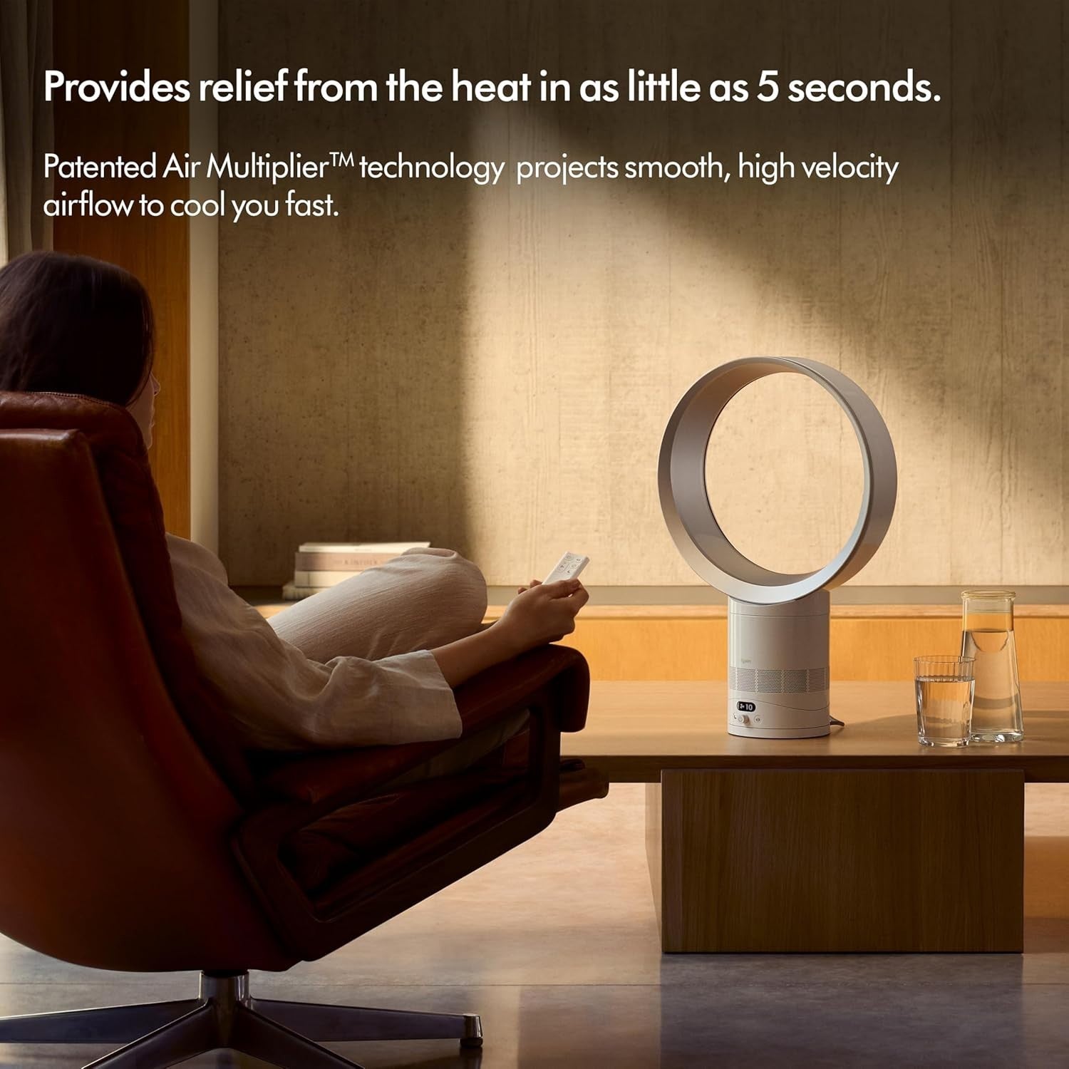 Bladeless Air Circulator Fan – 10-Speed Quiet Cooling Desk Fan with Remote