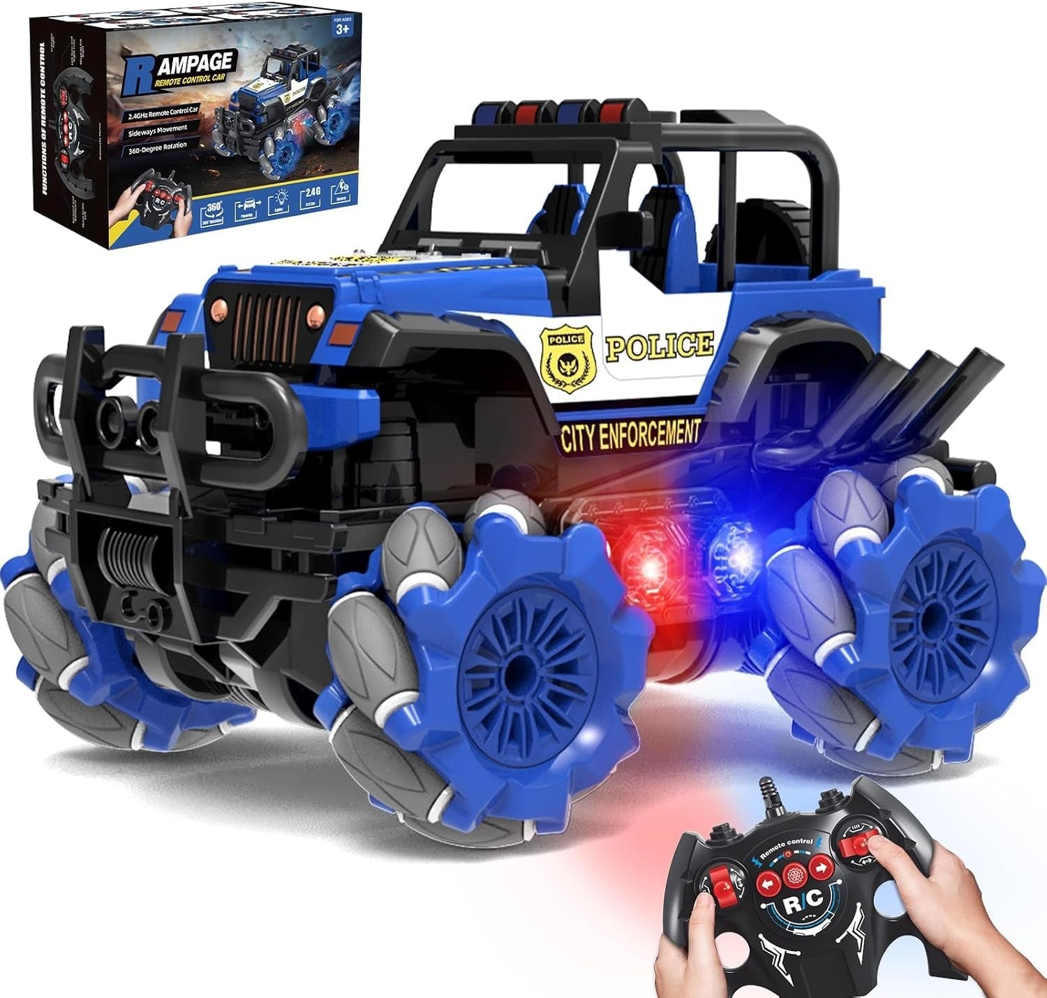 RC Car Remote Control Truck 360° Stunt Drift Toy LED Light All Terrain Gift Kids