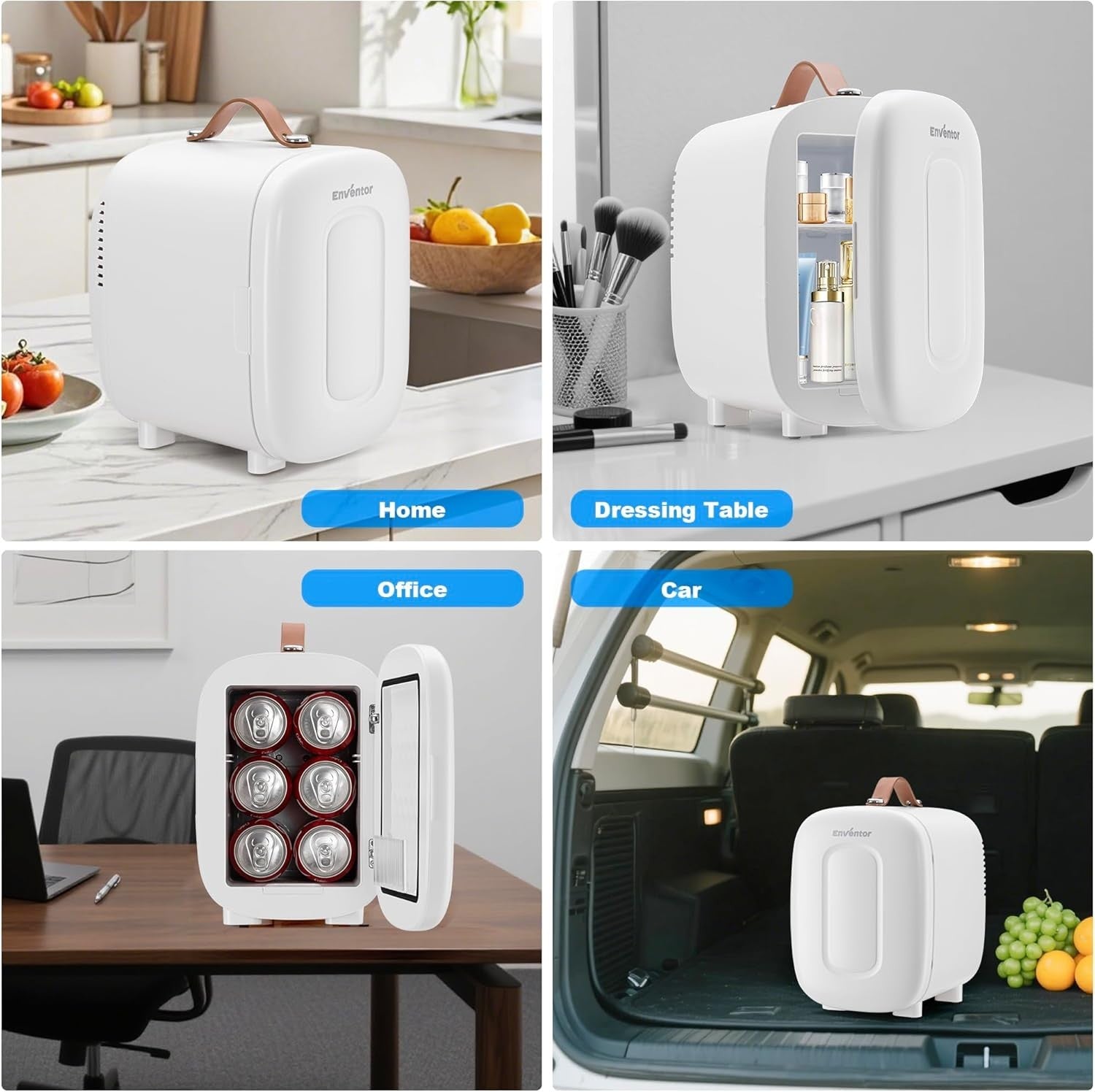 4L Mini Fridge Cooler & Warmer Portable AC 12V Compact White
