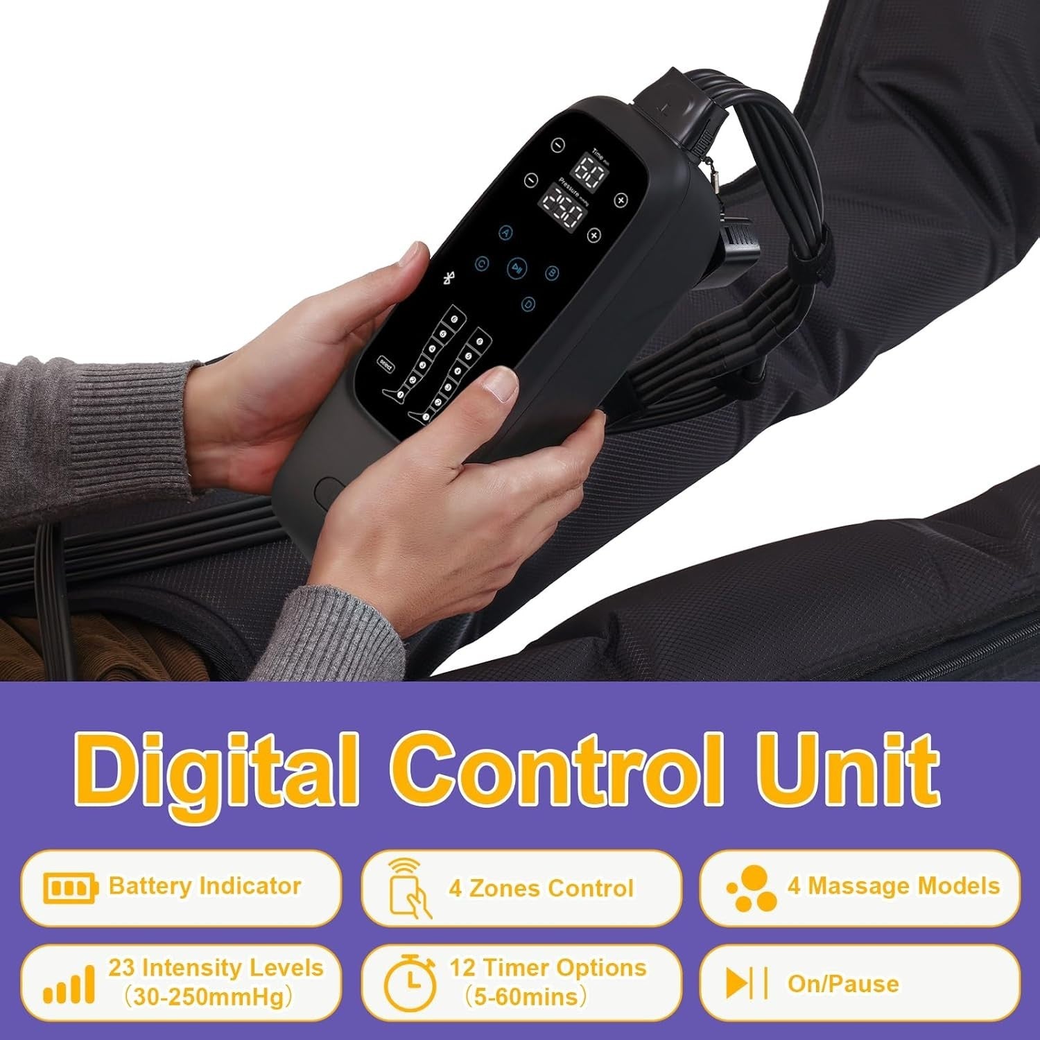 Air Compression Leg Massager Boots for Pain Relief, Circulation & Recovery