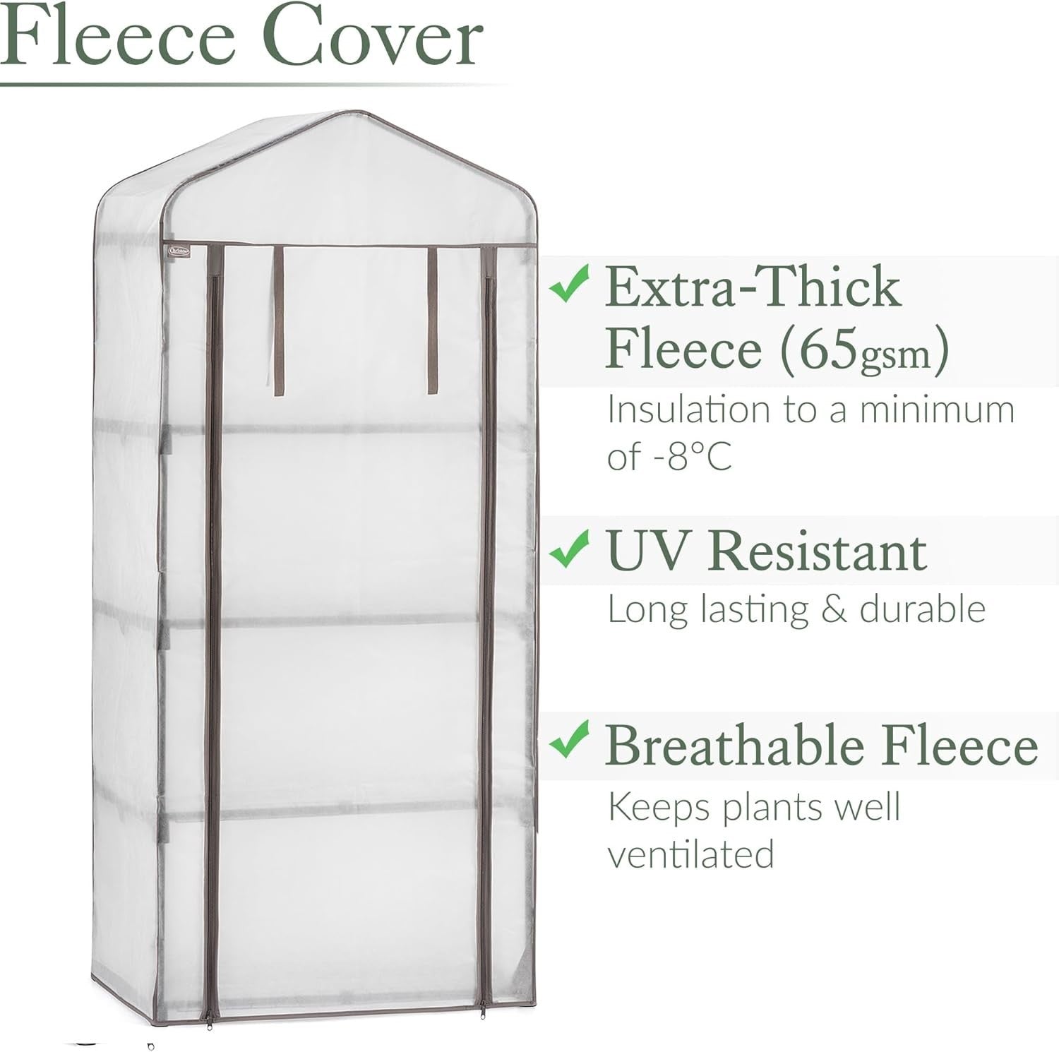 4 Tier Fleece Greenhouse Cover Extra Thick Frost Protection 49x69x158cm