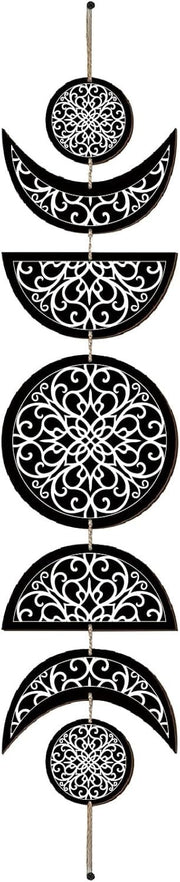 Moon Phase Wall Decor Wooden Boho 7-Piece Hanging Art 31x6.2