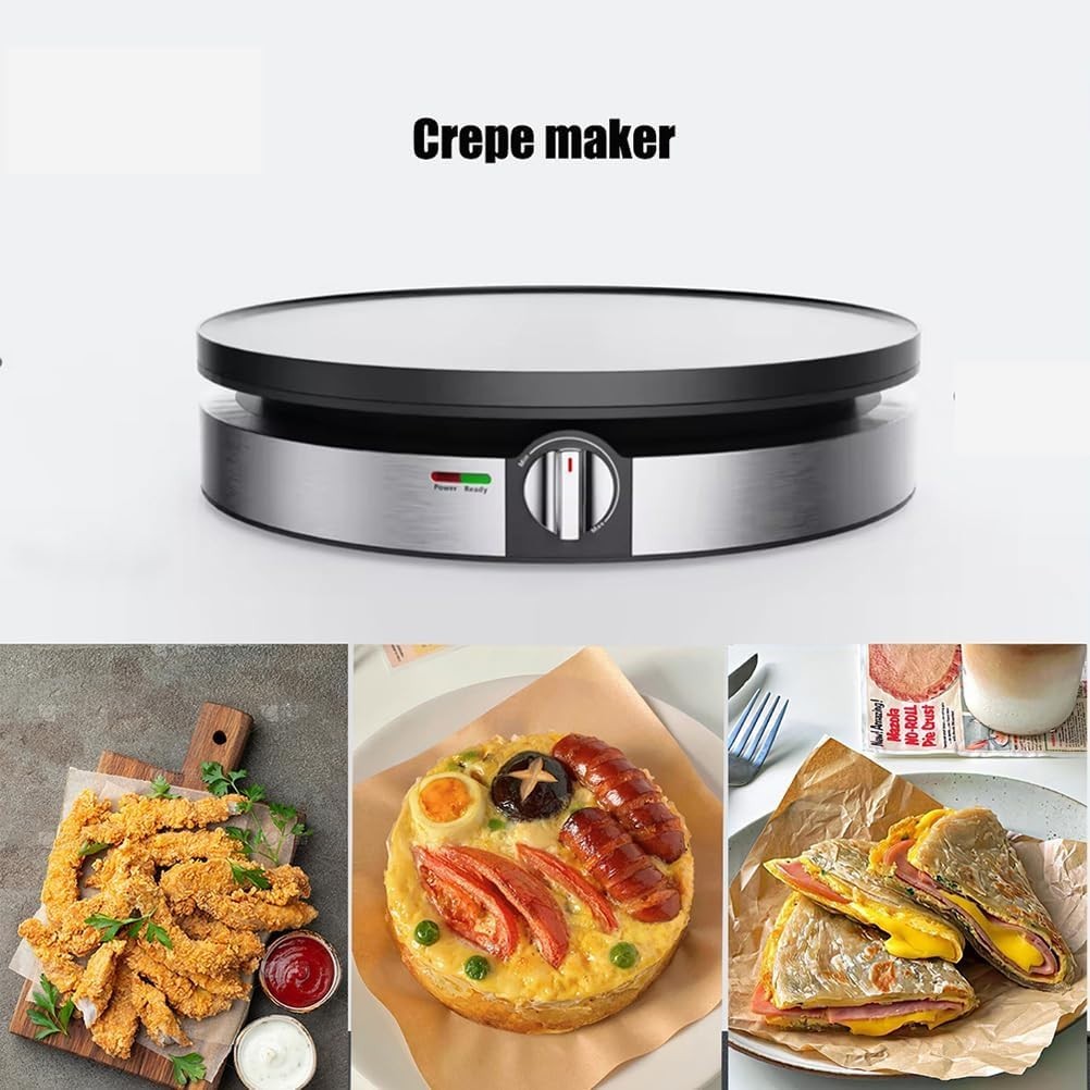 Electric Crepe Maker 1100W Nonstick Grill Plate – Thermostatic Temp Control