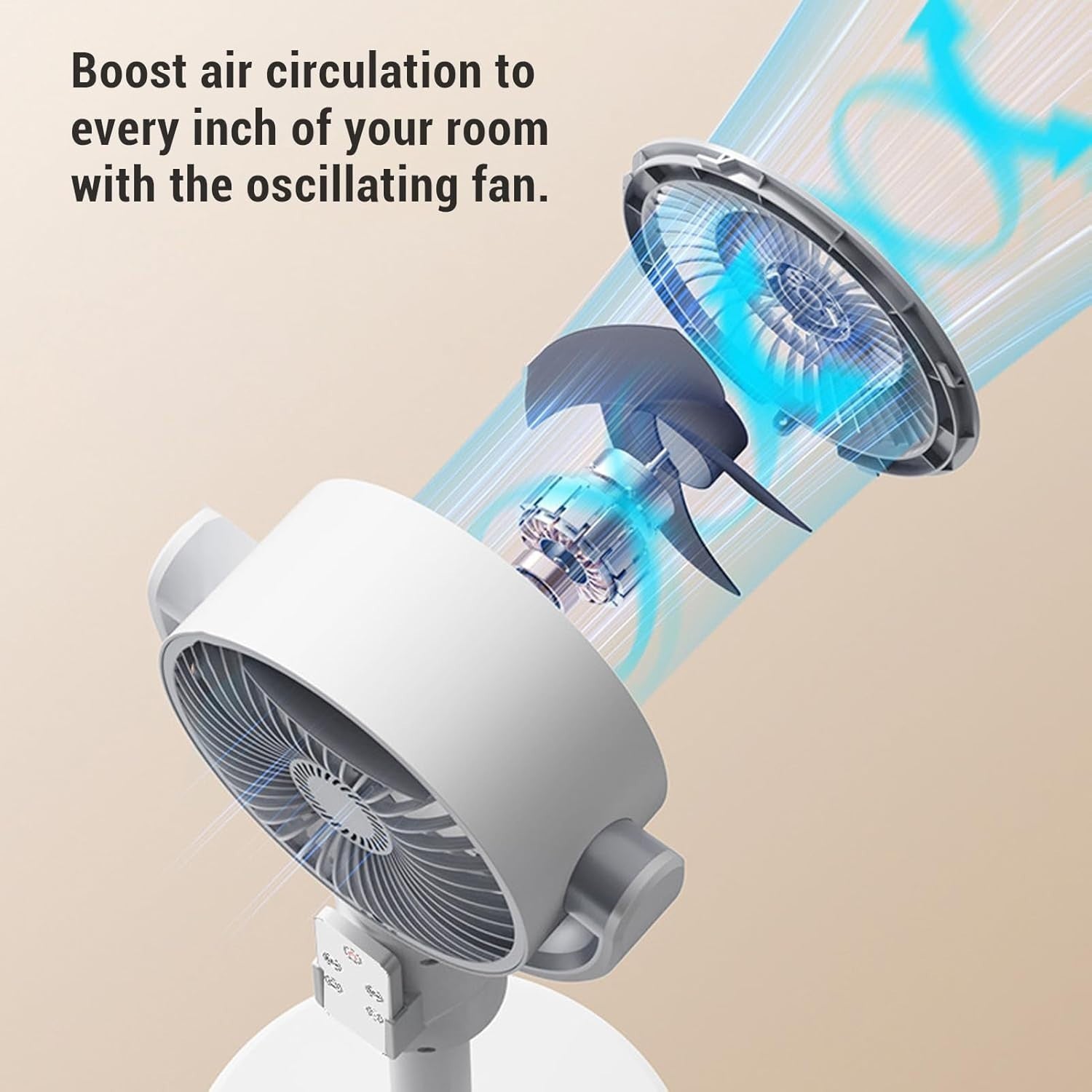Pedestal Fan 180° Oscillating Stand w Remote Control – Adjustable Height & Timer