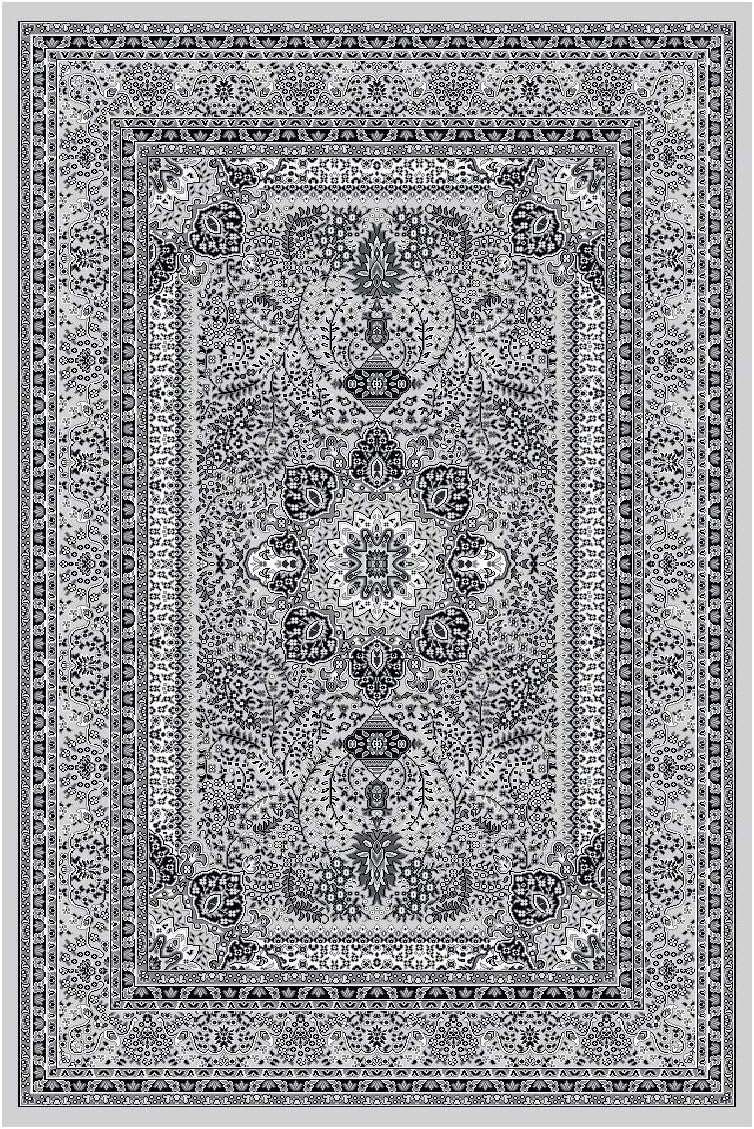 Grey Oriental Area Rug 120x170cm Soft Low Pile Traditional Living Room Carpet