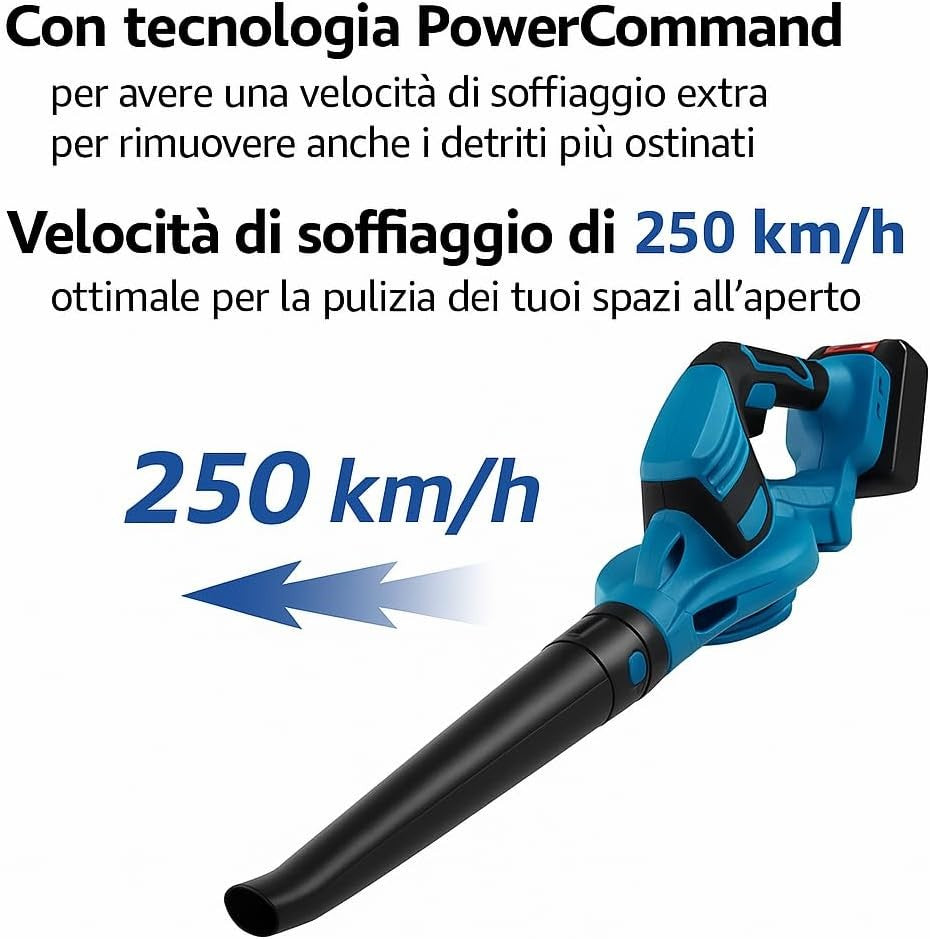 Cordless Leaf Blower 21V Dual Battery Adjustable Speed Garden Patio Cleaner