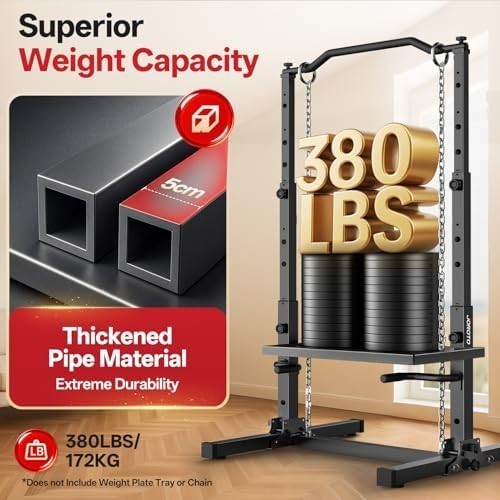 Foldable Pull Up Dip Station Power Tower 5-in-1 Home Gym 380lbs Capacity