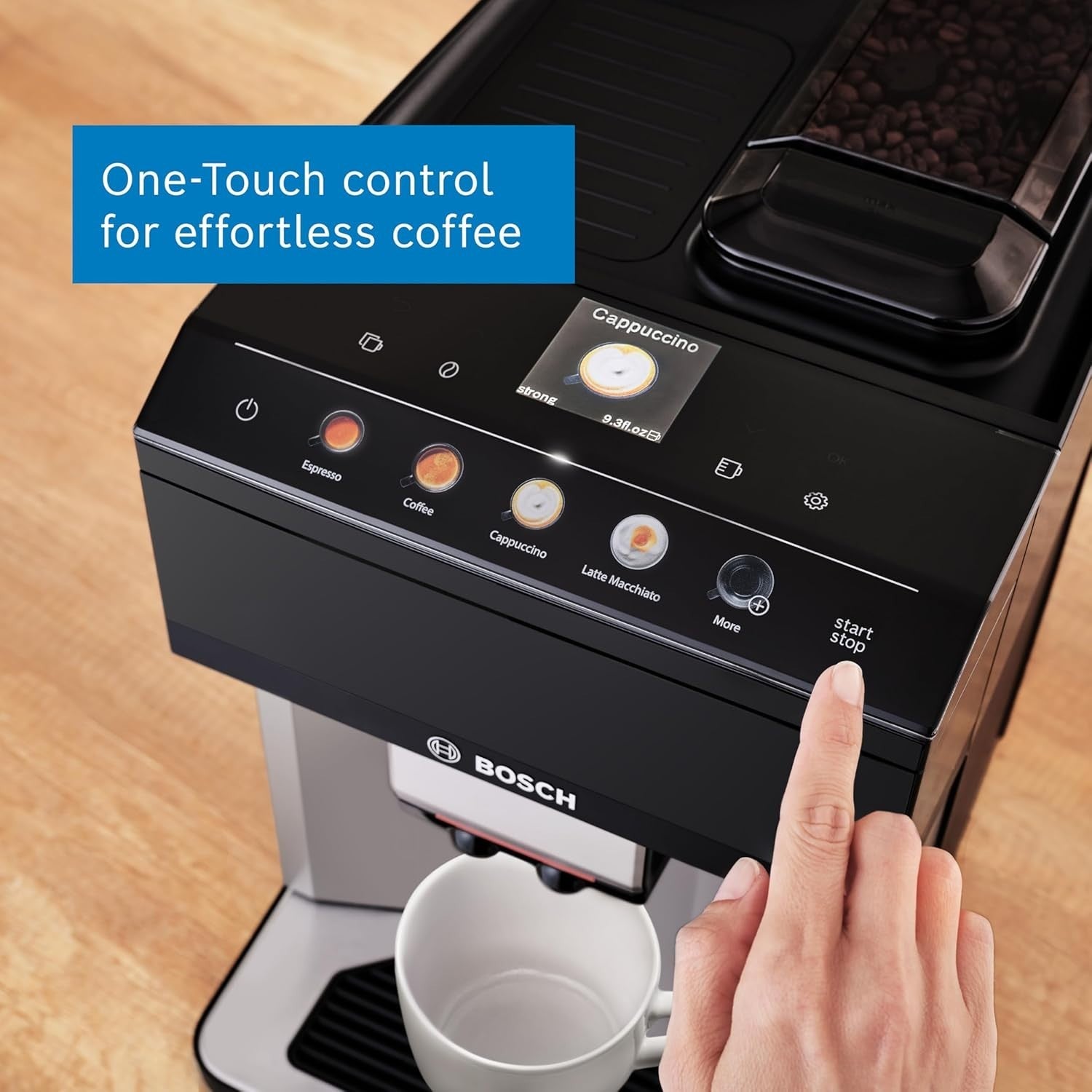Automatic Bean-to-Cup Coffee Machine | Milk Frother | Quiet Grinder | 9 Drink