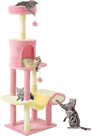 Luxury Cat Tree Tower 142cm Scratching Post Condo Hammock Space Saving