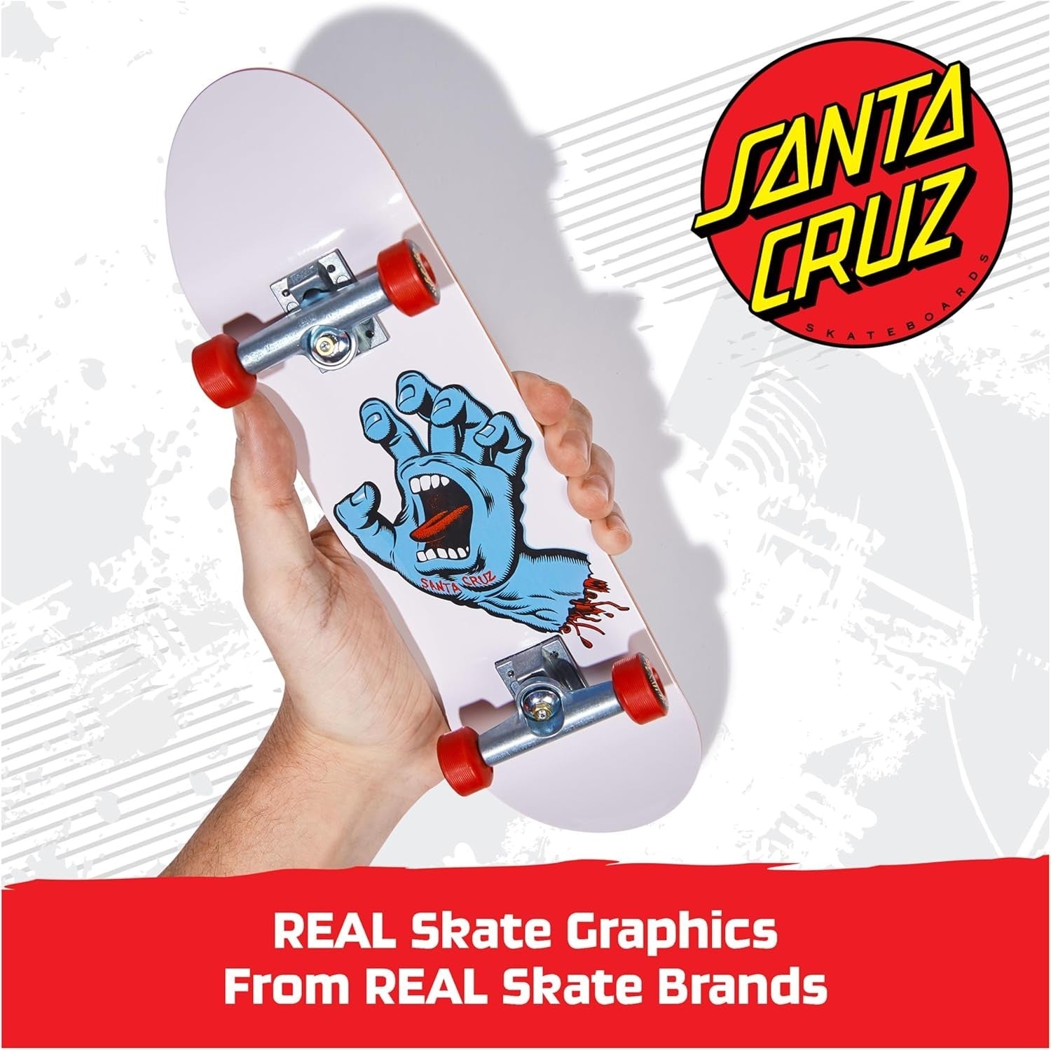 Tech Deck Style Santa Cruz Mini Handboard Toy Large Fingerboard Kids Trick Board