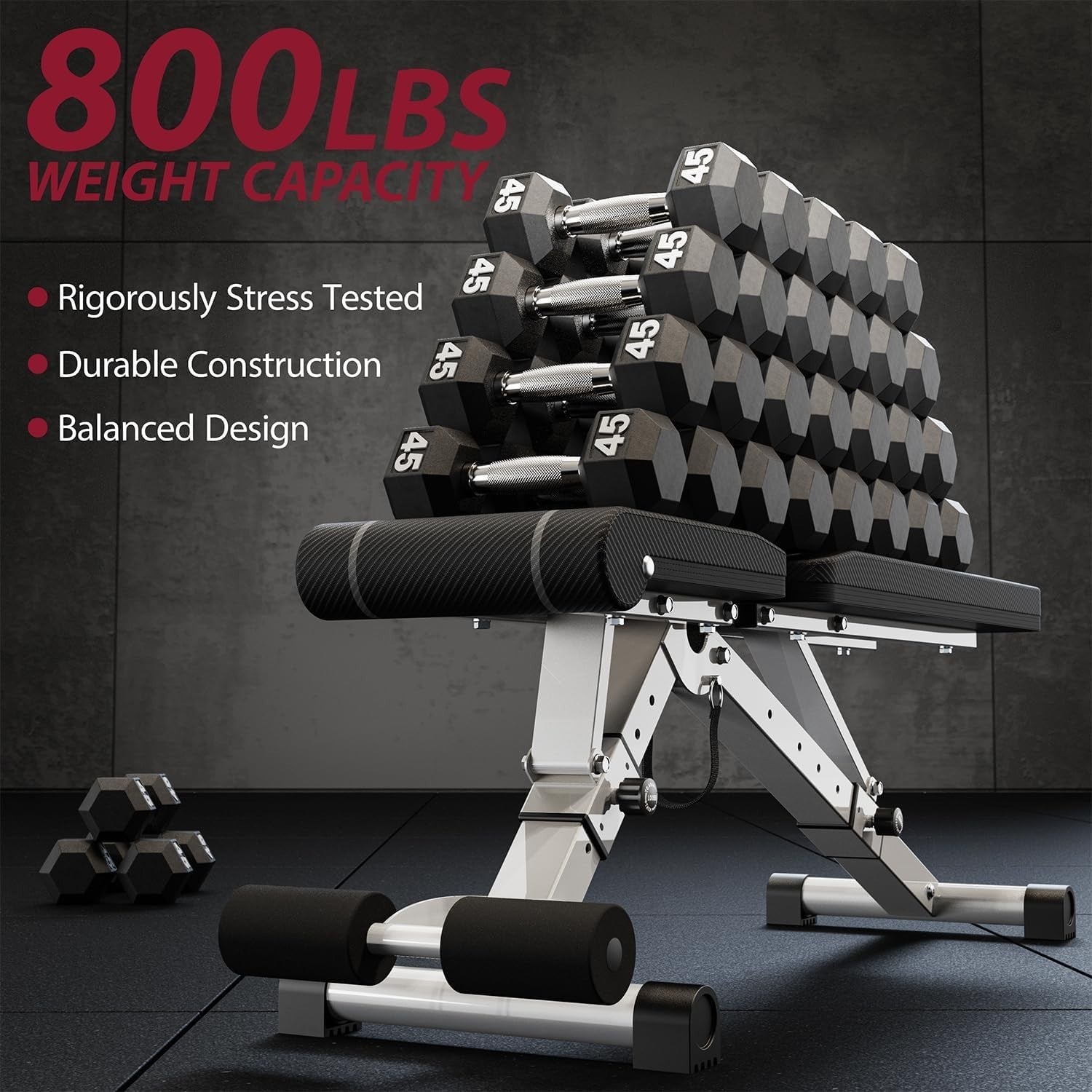 Adjustable Foldable Workout Bench 700lb Capacity Incline Flat Home Gym