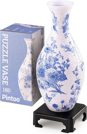 3D Puzzle Flower Vase 160 Piece Blue White Floral Decorative Home Gift