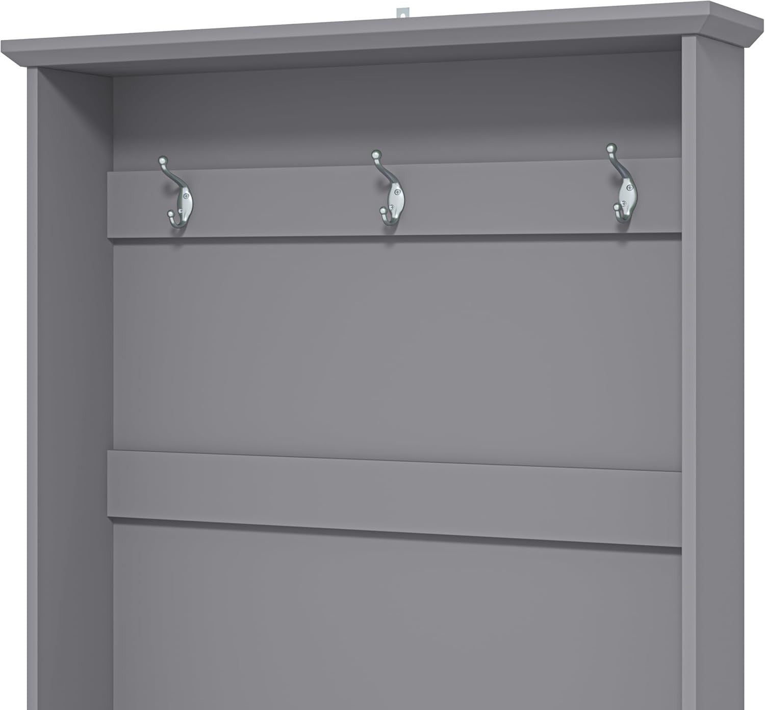 Cool Grey Hallway Bench with Coat Rack Storage Cabinet Entryway Organizer