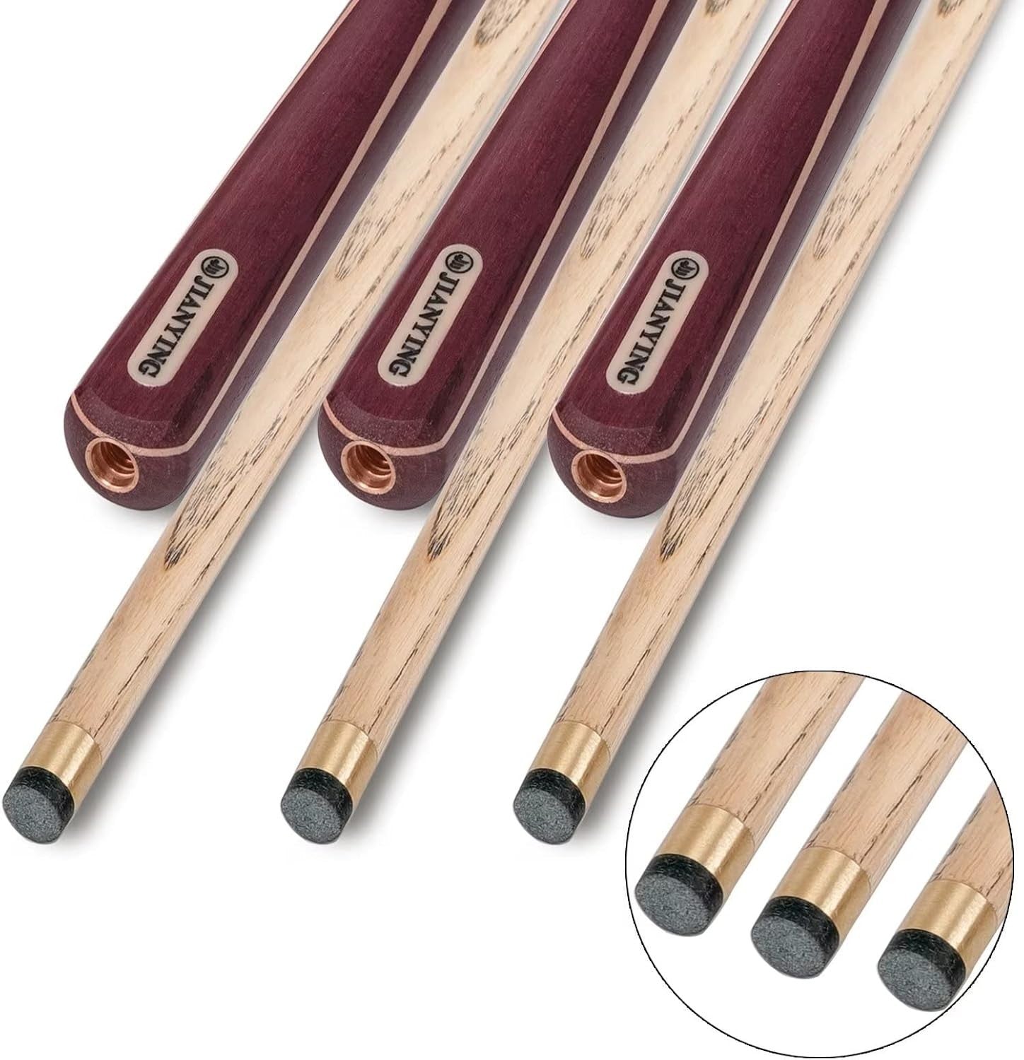 57" 3/4 Jointed Ash Snooker Pool Cue 10mm Tip Extension Hard Case